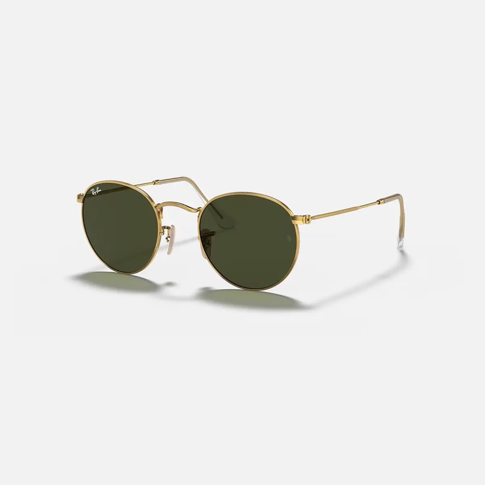 Ray-Ban Round Metal Sunglasses Gold/Green